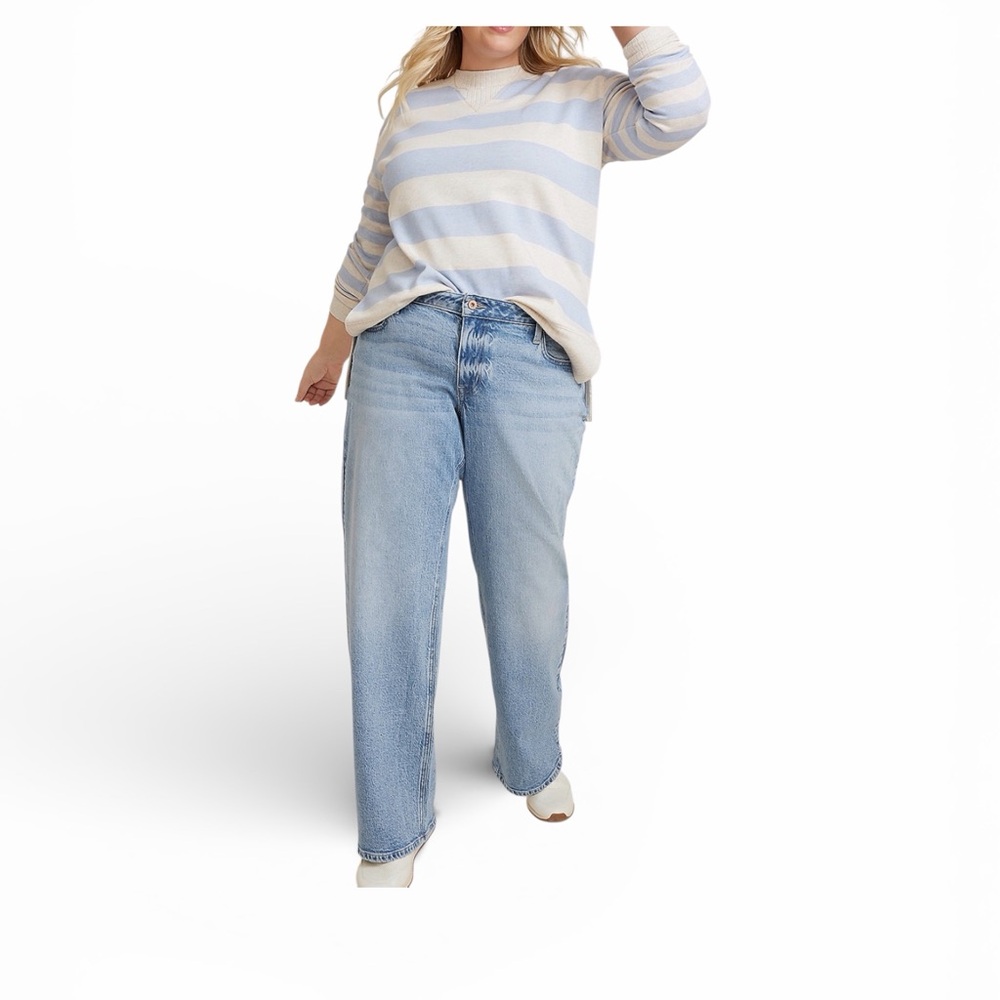 Y2K Mid Rise Relaxed Boyfriend Wide Leg Size 12 Edgely by Maurices